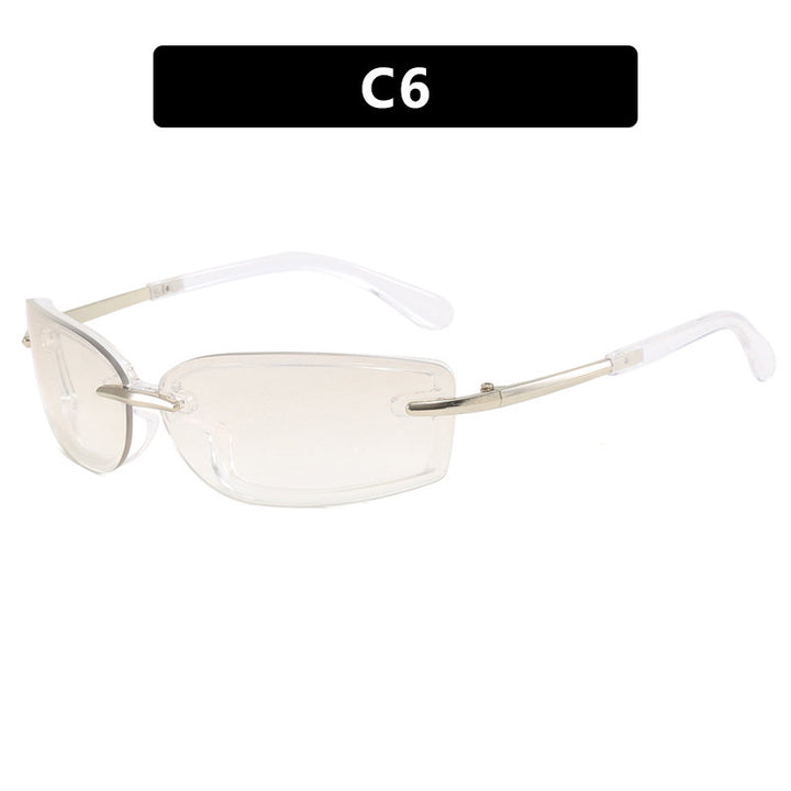 Women's fashionable sunglasses in futuristic design and transparent frame Bowlift