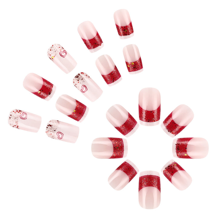 Romantic Glittery Press-On Nail Art Set Bowlift