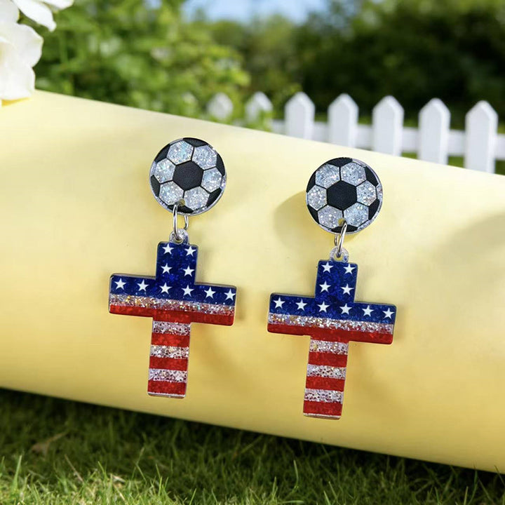 Women’s letter earrings made of resin with glitter effect and pendants Bowlift