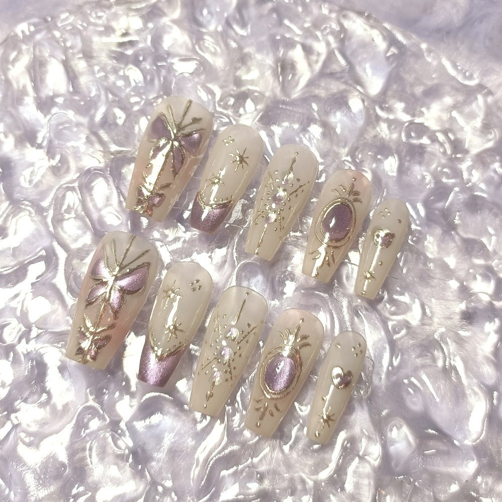 Artistic Press-On Nail Art Extensions Bowlift