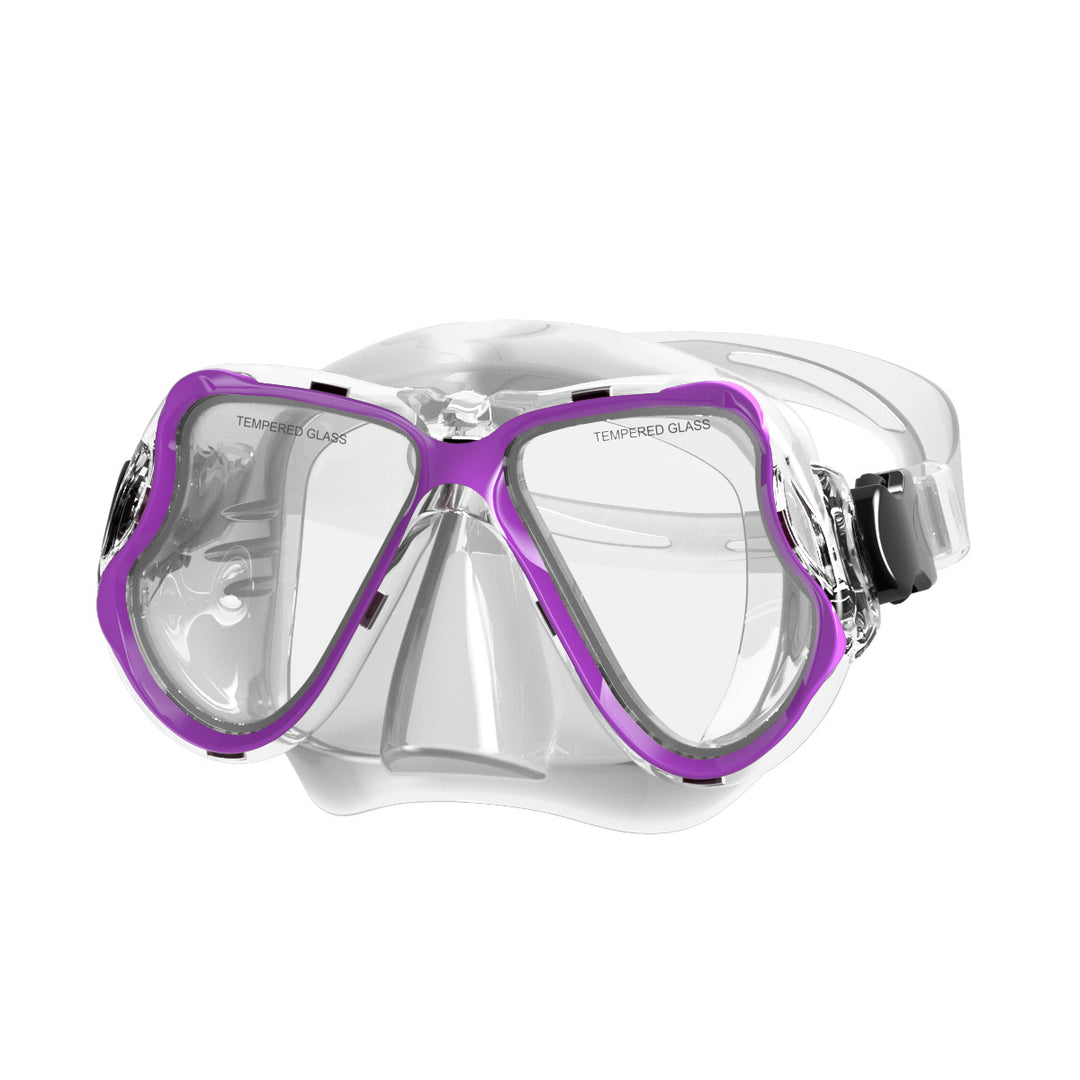 Diving mask with wide field of vision and impact-resistant design Bowlift