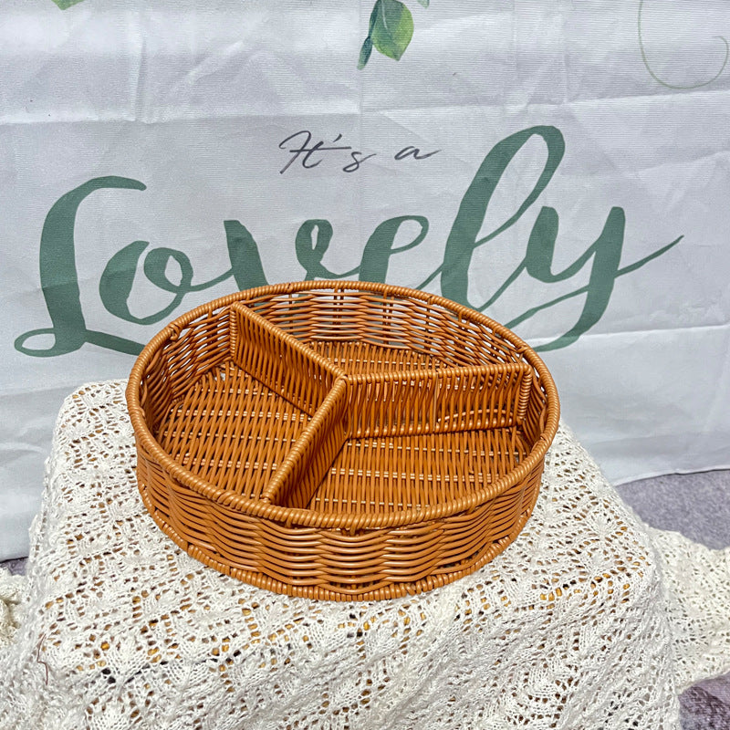 Women's leather storage basket with compartments Bowlift