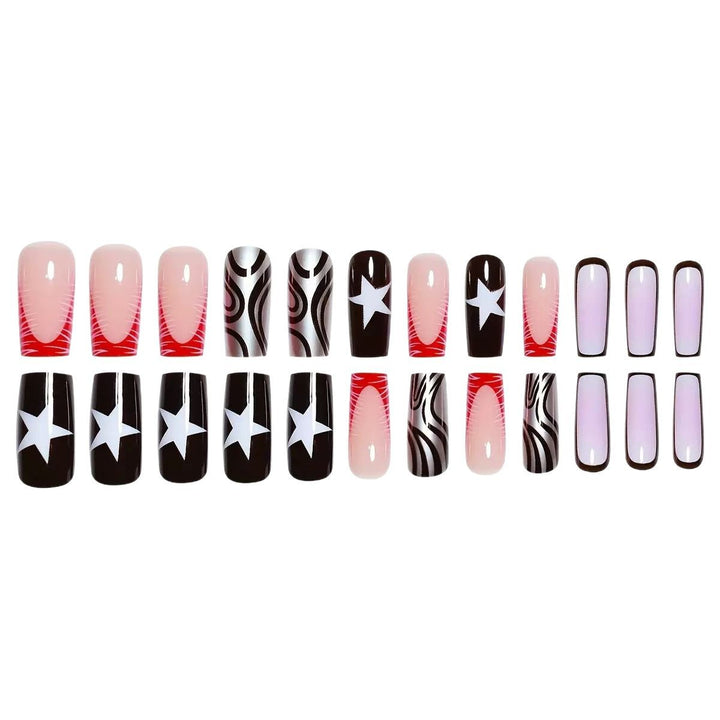 Graphic Artistic Press-On Nail Set Bowlift