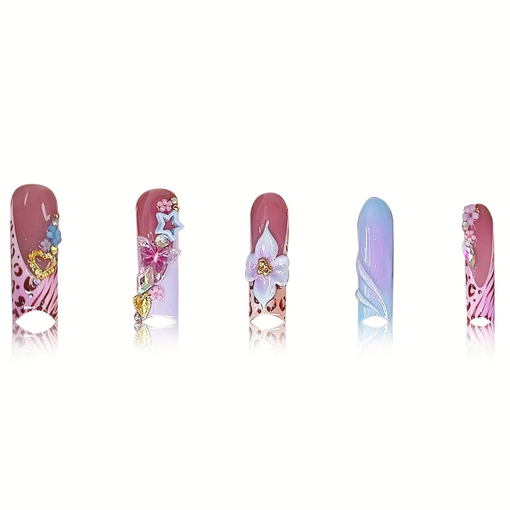 Decorative Press-On Nail Set Bowlift