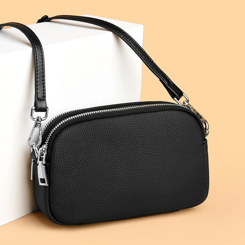 Textured Vegan Leather Crossbody Bag Bowlift