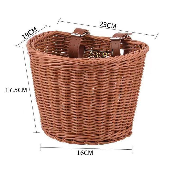 Stylish Woven Storage Basket with Leather Straps Bowlift