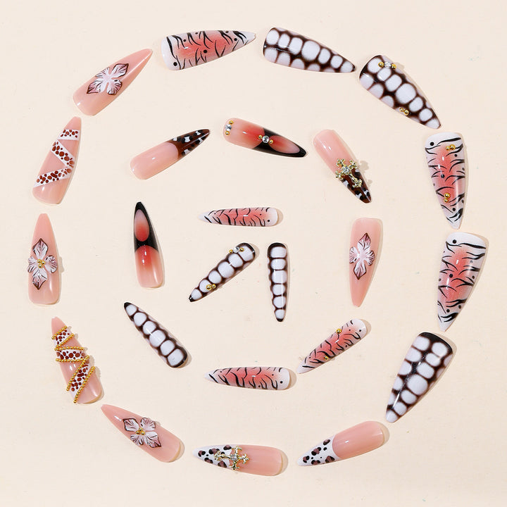 Decorative 3D Floral Acrylic Nail Art Bowlift