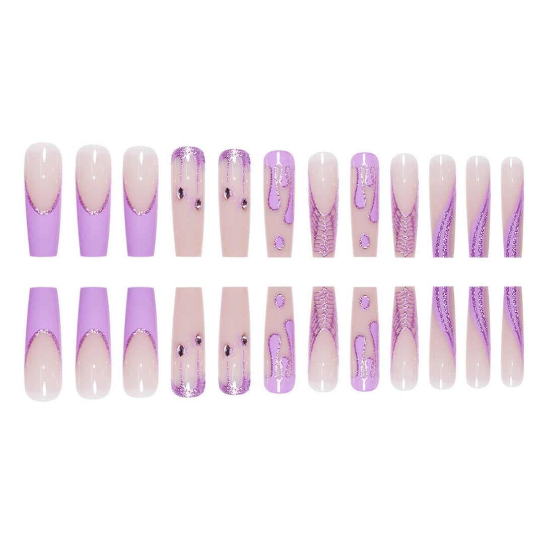 Artistic Long Press-On Nails Bowlift
