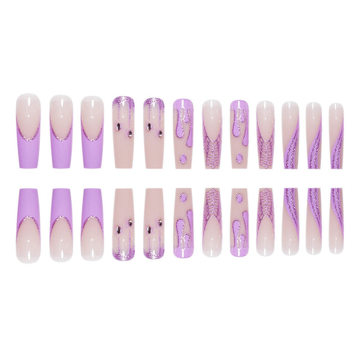 Artistic Long Press-On Nails Bowlift