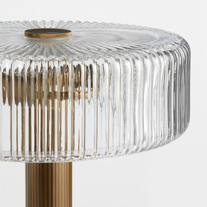Modern Glass Table Lamp with Decorative Metal Base