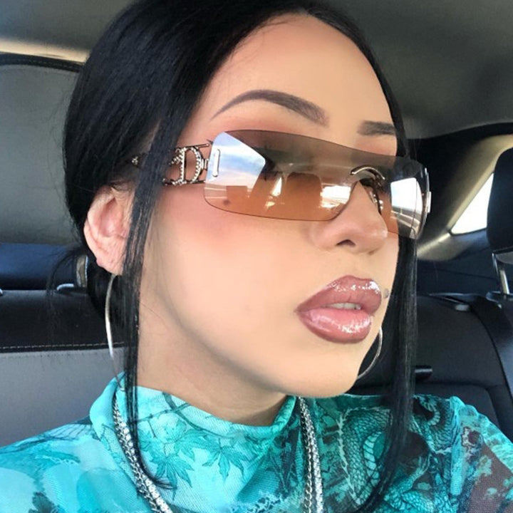 Women's futuristic Shield sunglasses with unique Bowlift frame