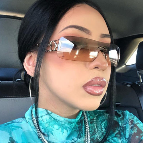 Women's futuristic Shield sunglasses with unique Bowlift frame