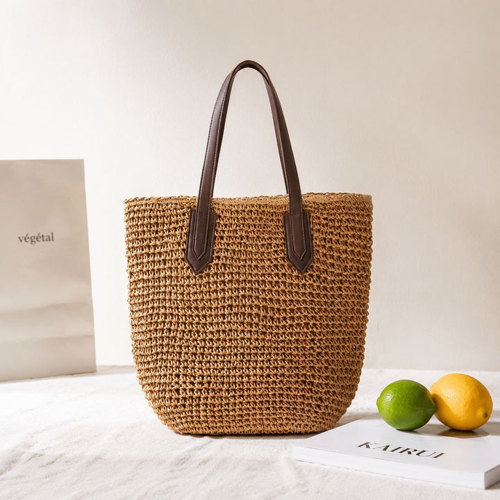 Beach bag with sturdy leather handles Bowlift