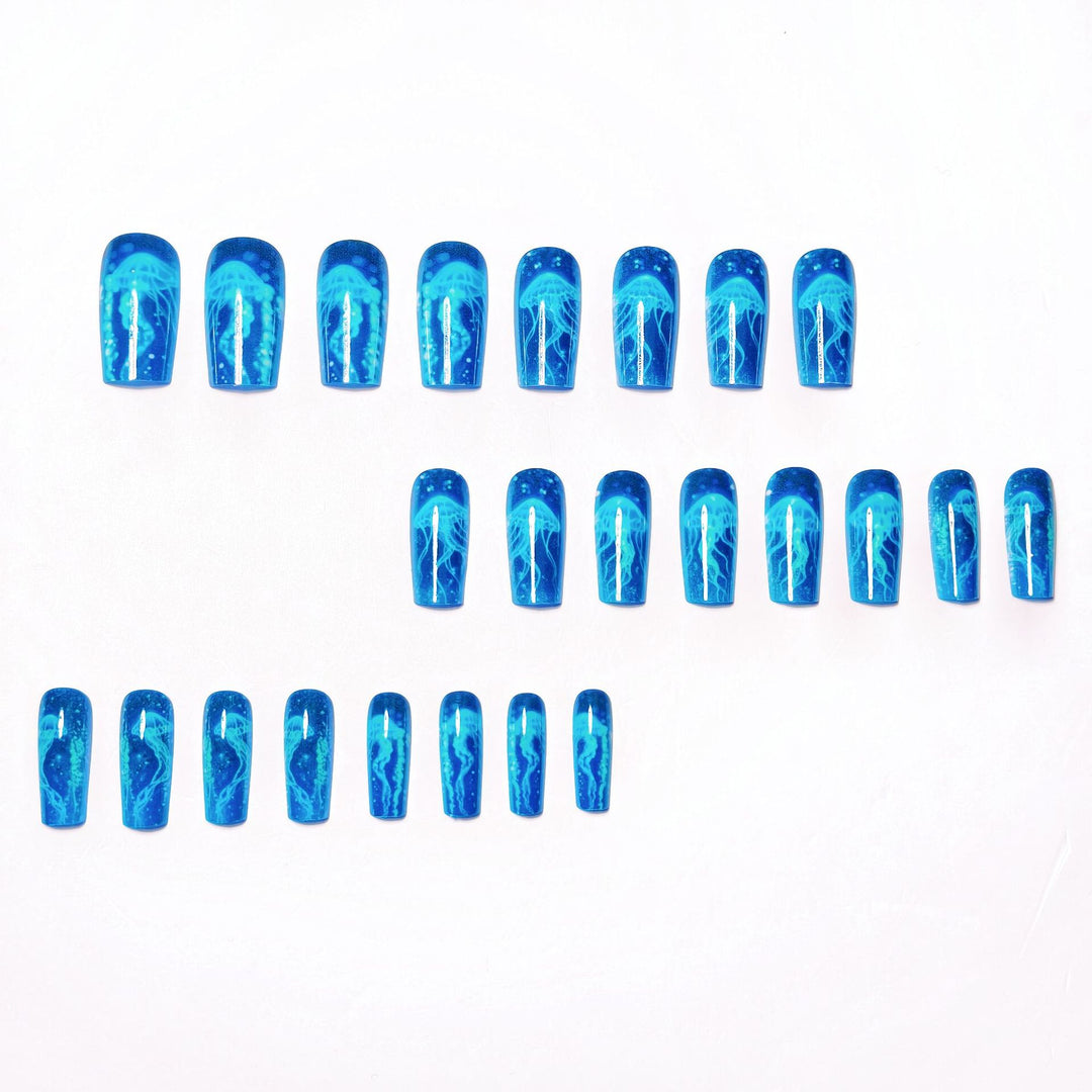 Glow-in-the-Dark Jellyfish Nail Art Bowlift