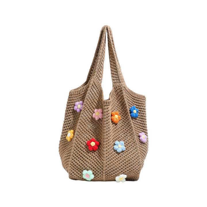 Floral Patterned Crochet Tote Bag Bowlift