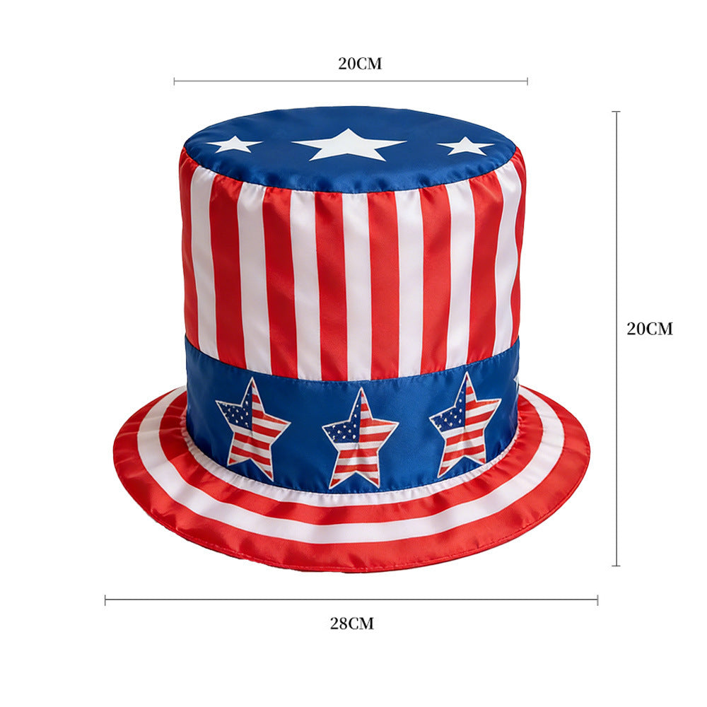 Women's nan Patriotic oversized novelty top hat with foam core and adjustable inner band Bowlift