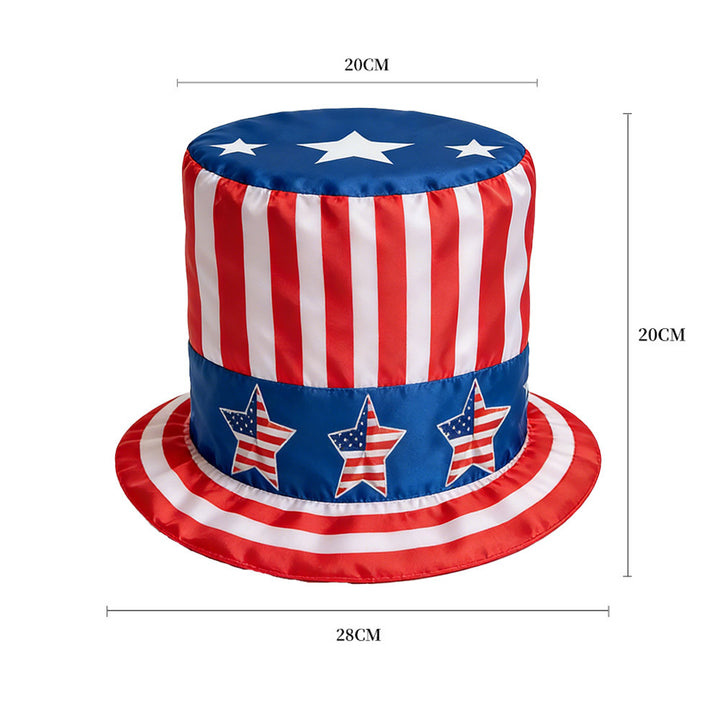 Women's nan Patriotic oversized novelty top hat with foam core and adjustable inner band Bowlift
