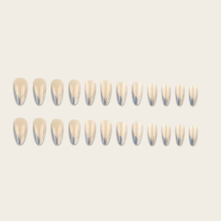 Artistic nail embellishment with snowflake accents Bowlift