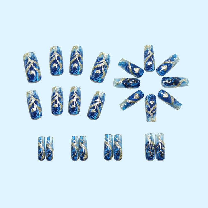 Nail set with floral designs Bowlift