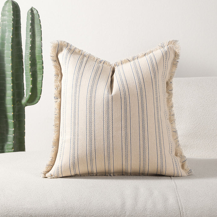 Textured Fringe Accent Throw Pillow