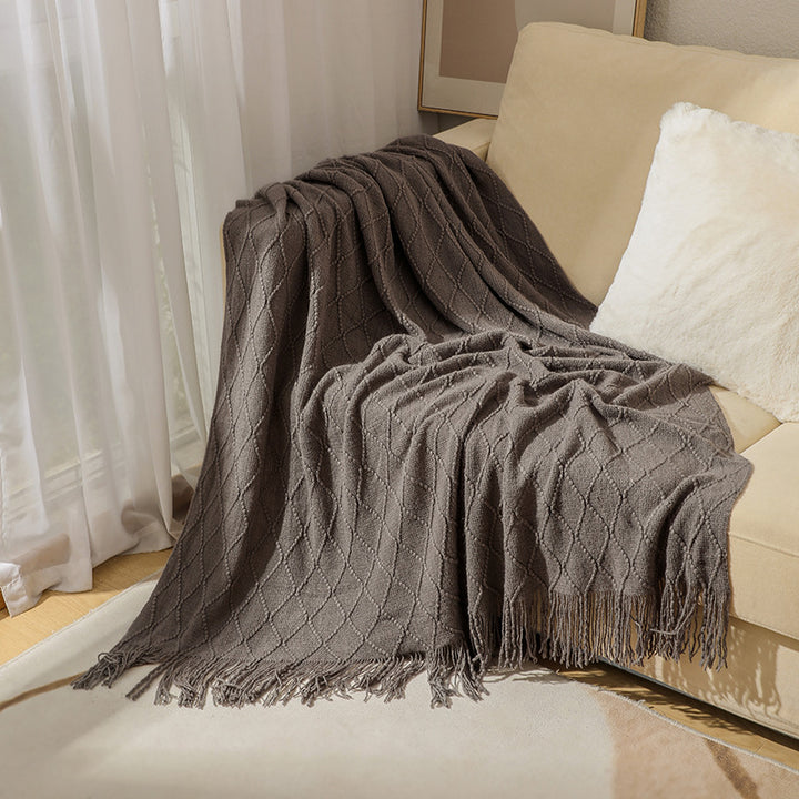 Women’s knitted blanket with textured wave pattern Bowlift