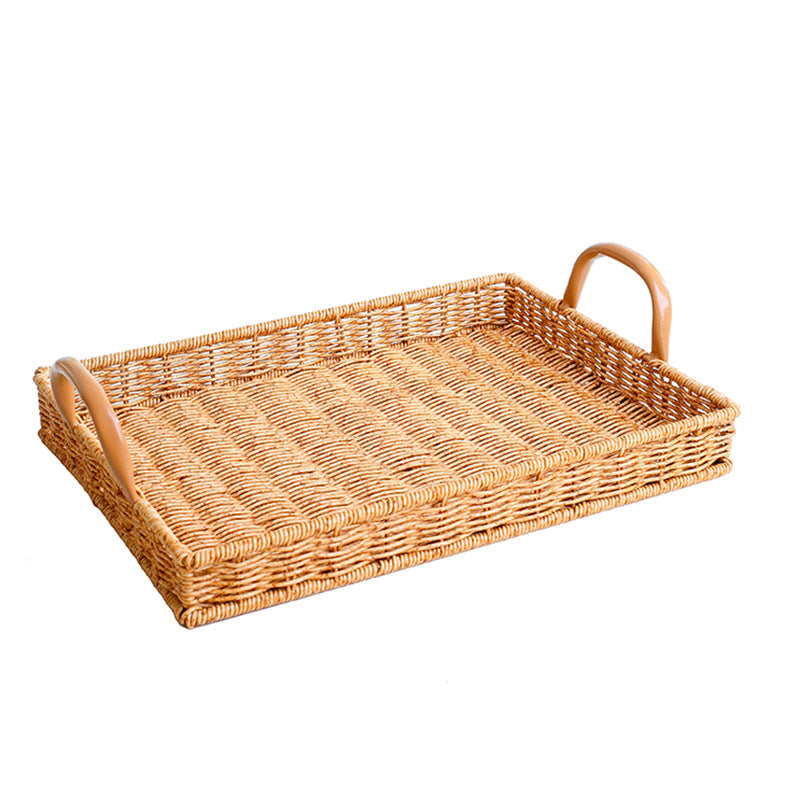 Women's Rectangular Basket with Integrated Handles Bowlift