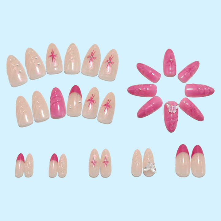 Artificial nails with floral accents Bowlift