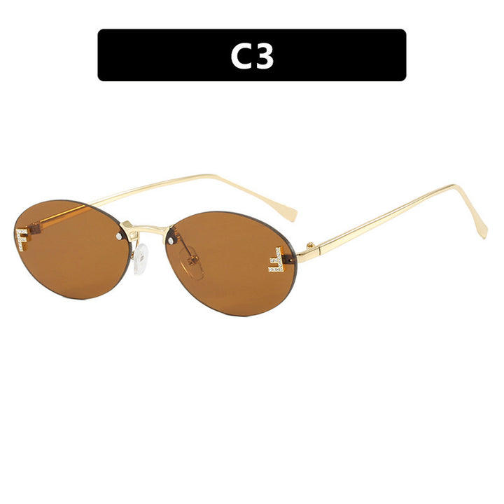 Women's fashionable sunglasses with elegant, round lenses and delicate metal frame Bowlift