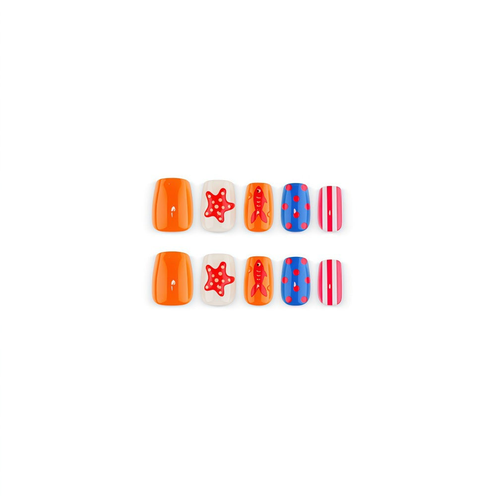 Artificial Nail Set with Maritime Motifs Bowlift