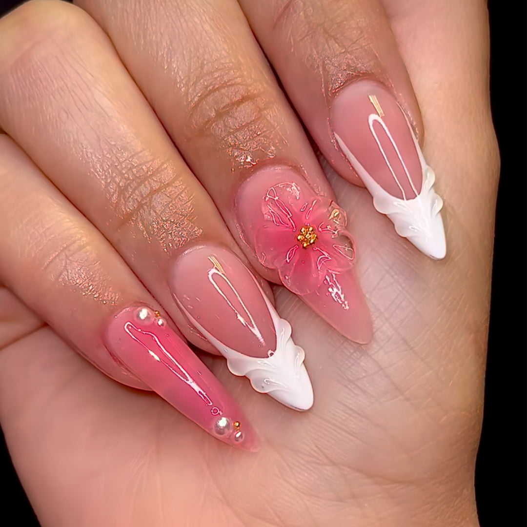 Decorative Long Stiletto Nail Extensions Bowlift