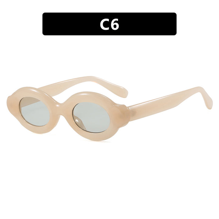 Women's sunglasses in trendy retro design with oval lenses Bowlift