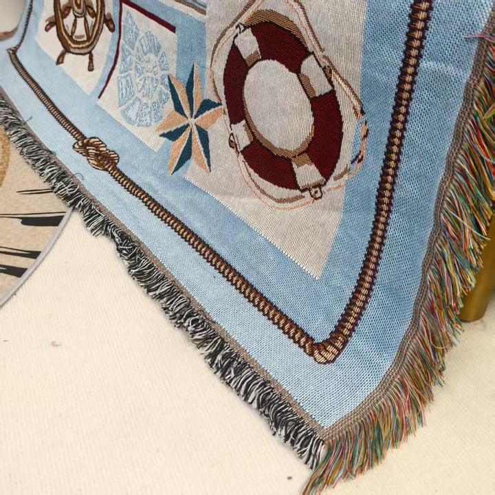 Nautical-Themed Decorative Throw Blanket