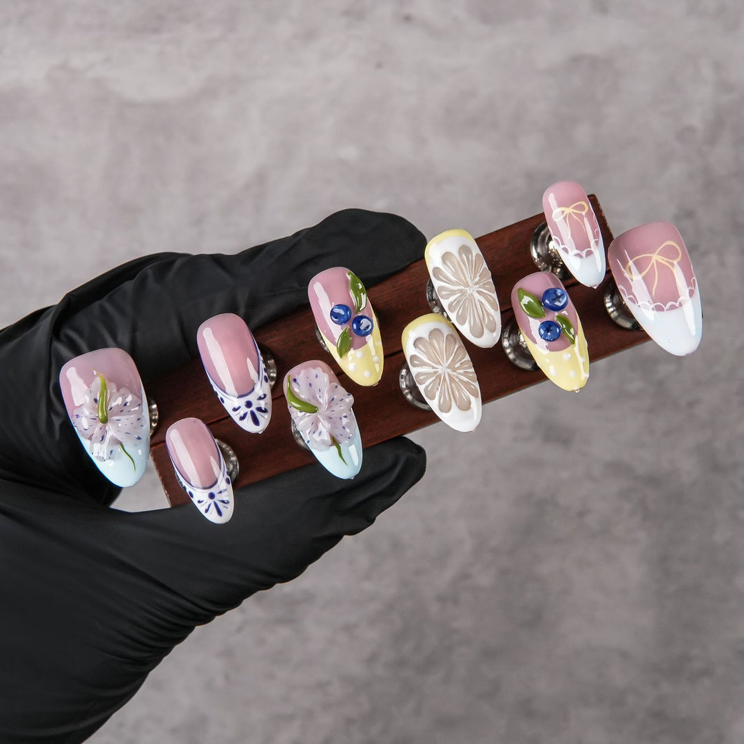Artistic Floral Nail Enhancements