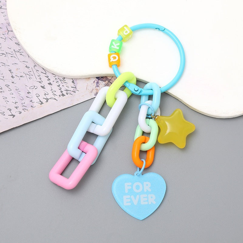 Playful keychain with colorful plastic chains Bowlift