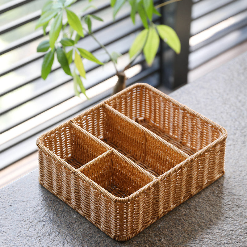 Divided Woven Storage Tray Bowlift