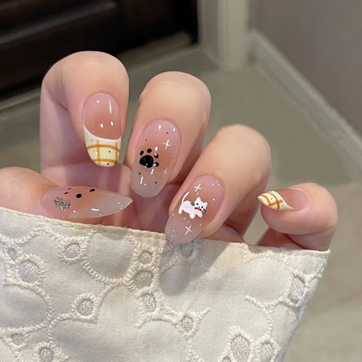 Decorative Animal-Themed Press-On Nail Art Bowlift
