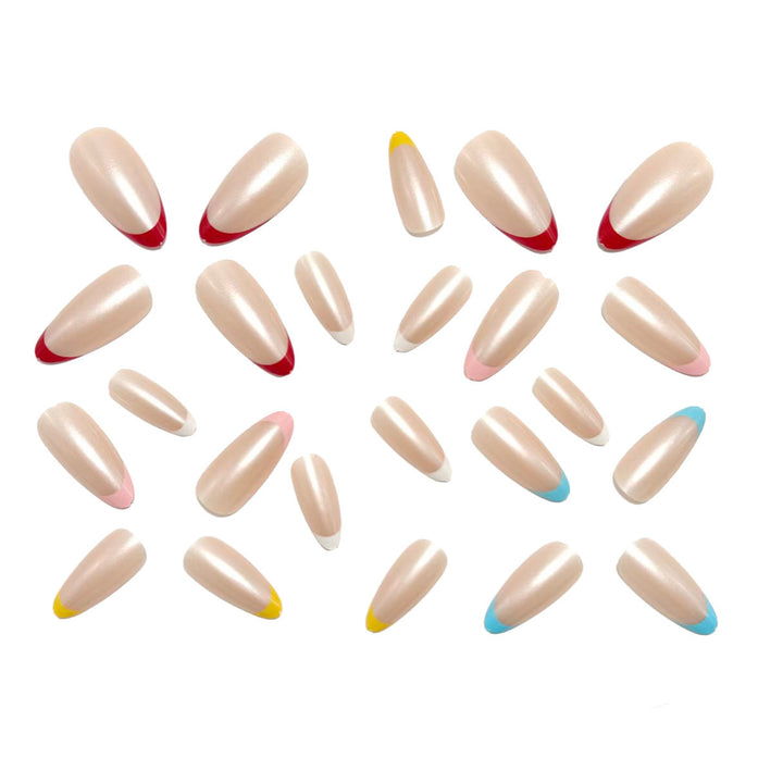 Artificial nails with modern gradient and French tip designs Bowlift