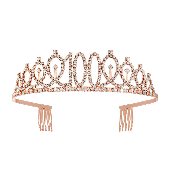 Women's Crystal-Embellished Tiara with Elegant Design Bowlift