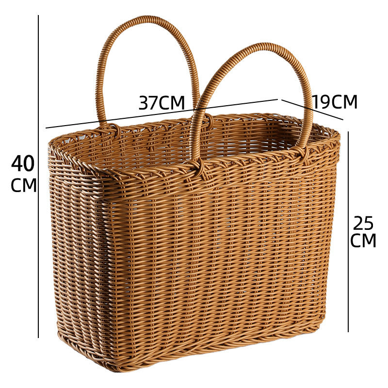 Unisex Handwoven Shopping Basket with Two Handles Bowlift