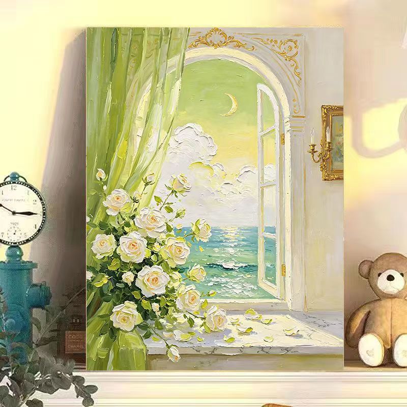 Romantic Floral Landscape Canvas Art Bowlift