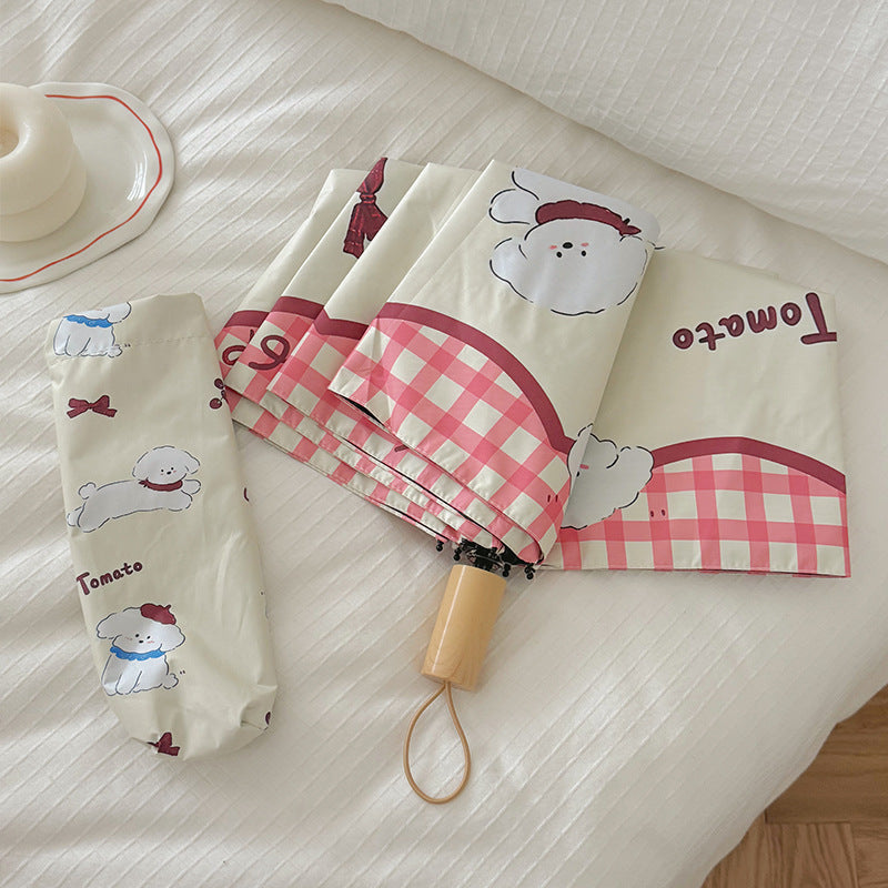 Women's Foldable Umbrella with Adorable Animal Design Bowlift