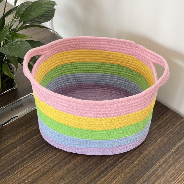 Women's storage basket with colorful stripes Bowlift