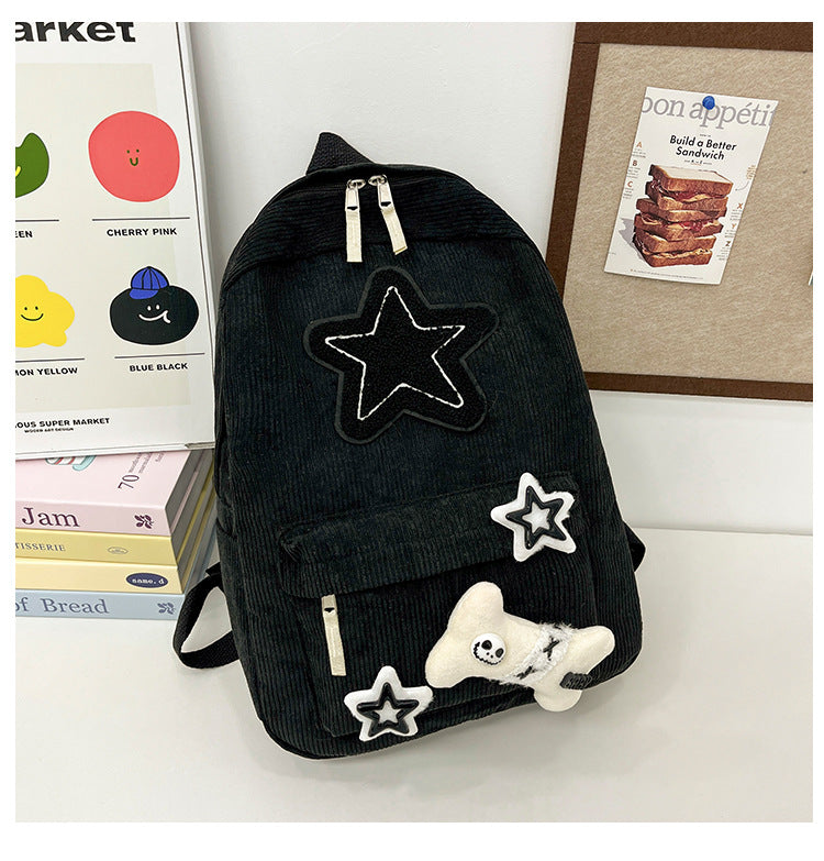Fun-Themed Corduroy Backpack