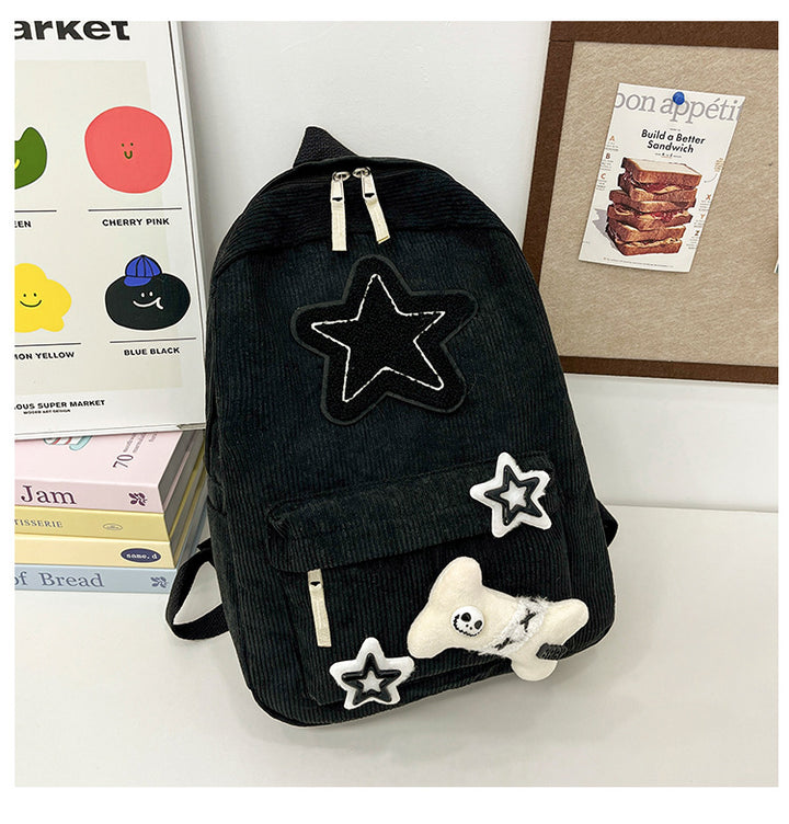Fun-Themed Corduroy Backpack