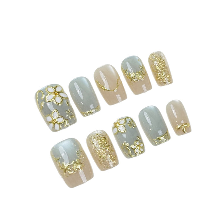Floral-Themed Press-On Nail Kit Bowlift