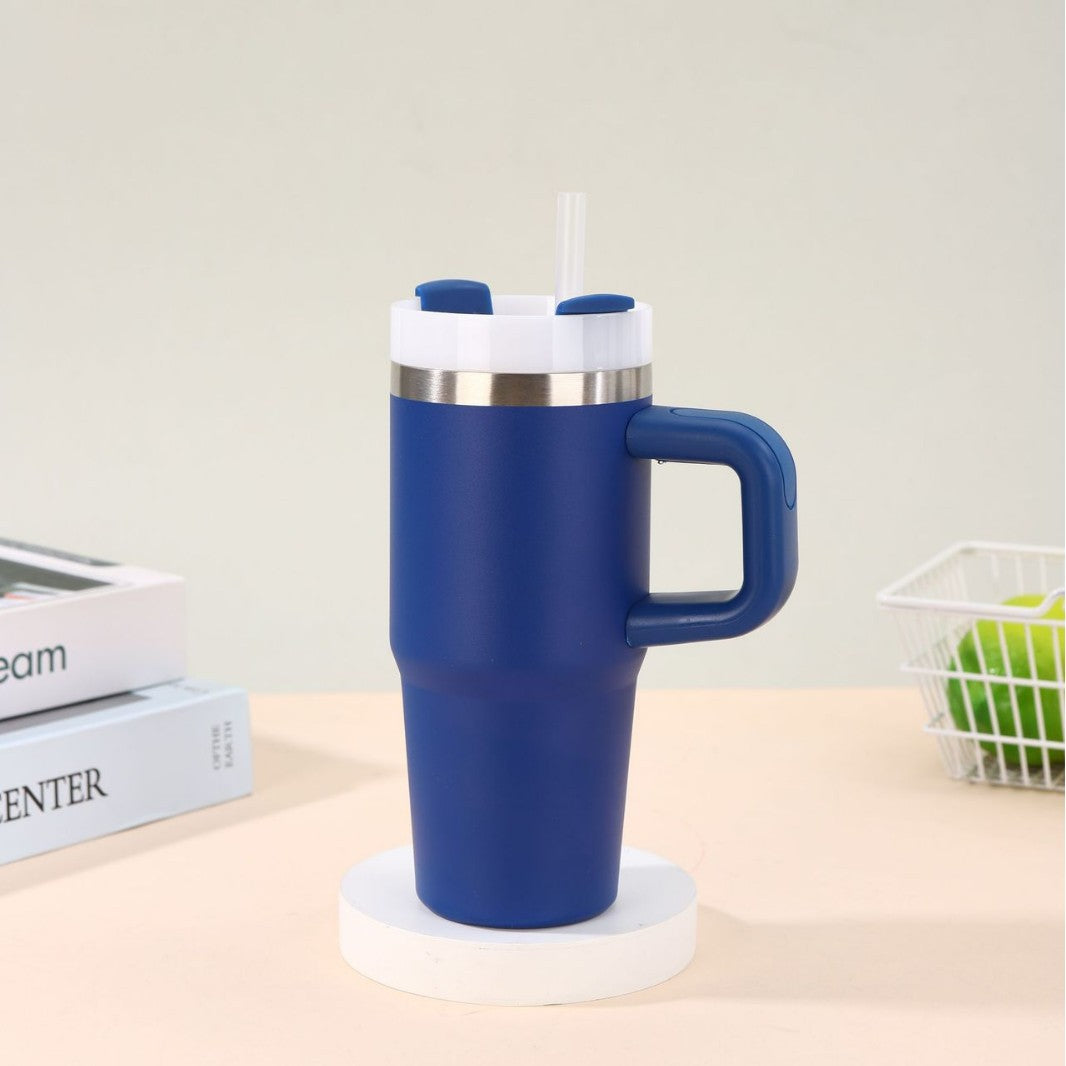 Unisex noble insulated cup with practical straw Bowlift