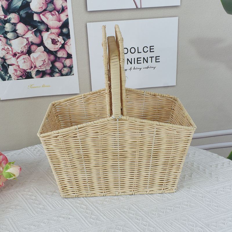 Handwoven Picnic Storage Basket Bowlift