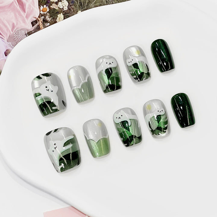 Creative Nail Art Set with Botanical Designs Bowlift