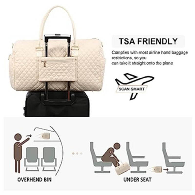 Quilted Weekender Duffle Bag Bowlift