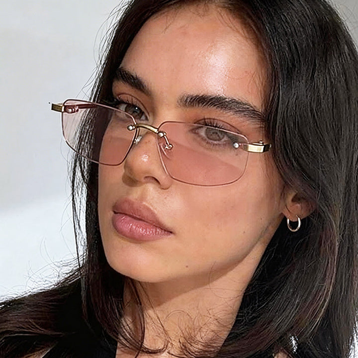 Ladies fashionable rectangular sunglasses with minimalist frame Bowlift
